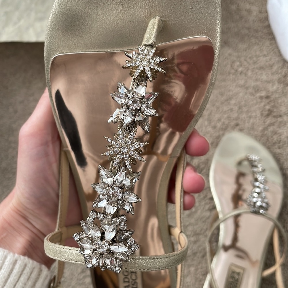 Badgley Mischka Silver and Gold Sandals - Picture 3 of 7